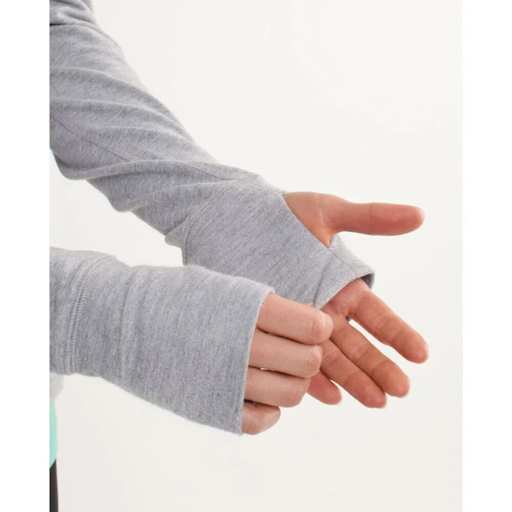Lululemon Heathered Fossil Meditate Pullover Sweatshirt Size 10 - 2957